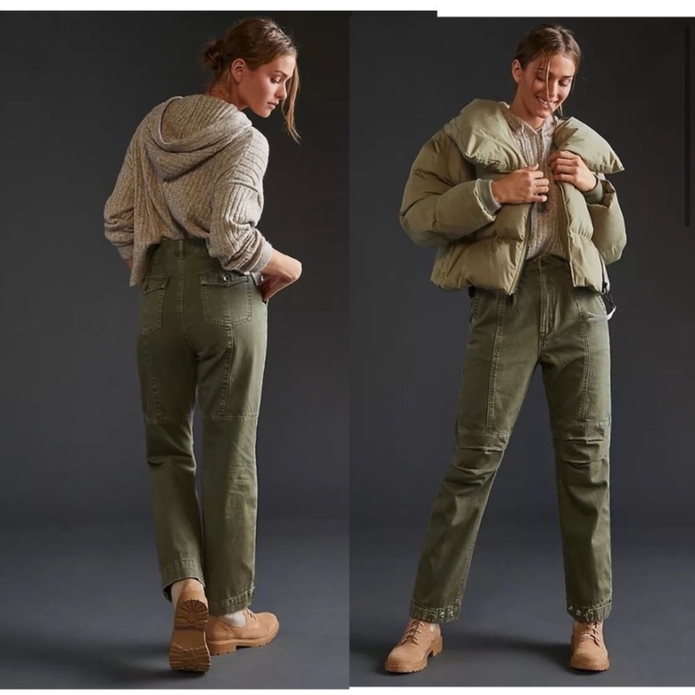 Anthropologie Blue Revival “officer training utility pant”, deep olive sz 27